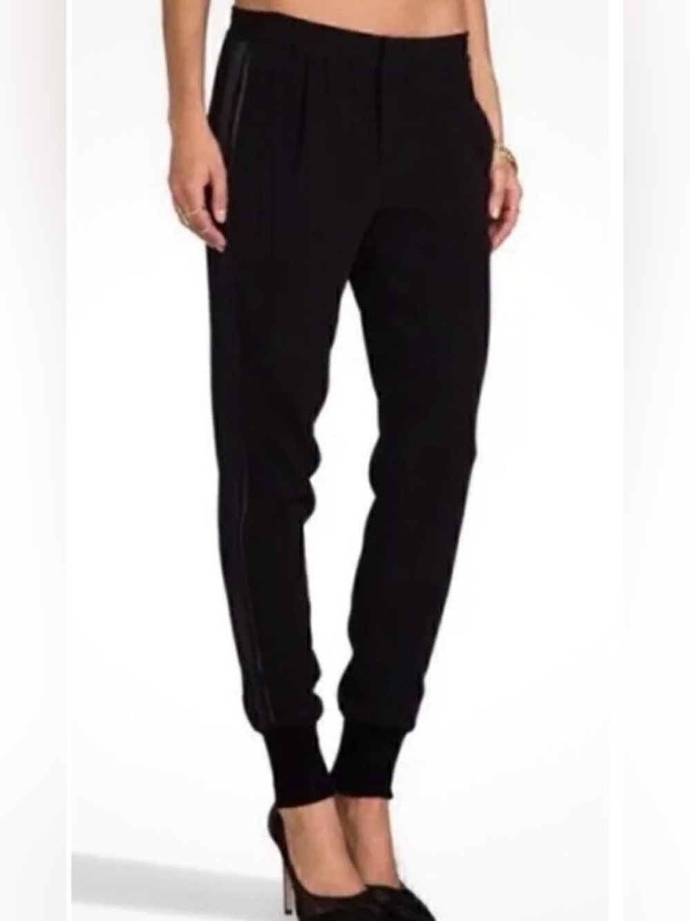 VINCE chic black tuxedo joggers, size small
